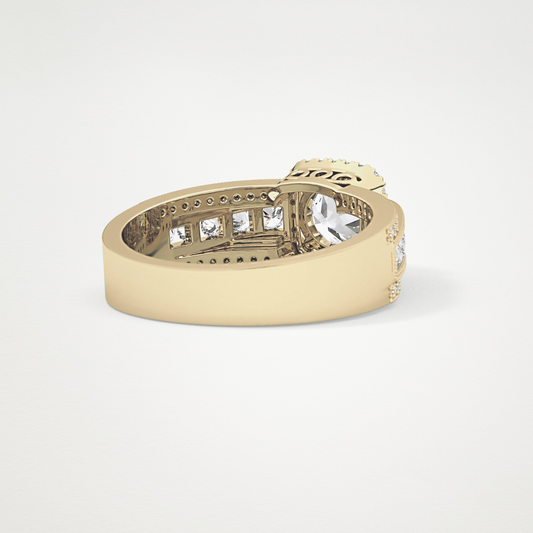 Round Halo & Triple Pave Lab Grown Diamond Engagement Ring