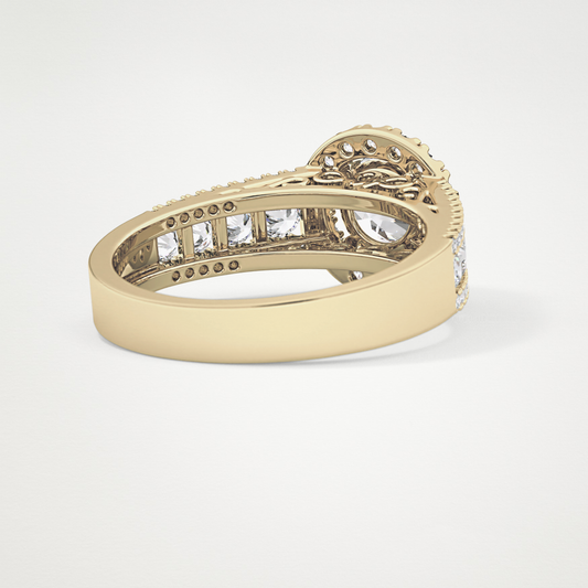 Round Halo & Triple Pave Lab Grown Diamond Engagement Ring