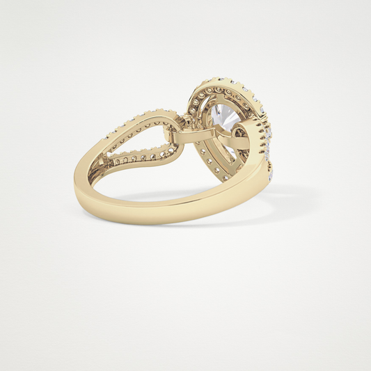Pear Halo & Split Shank Pave Lab Grown Diamond Engagement Ring