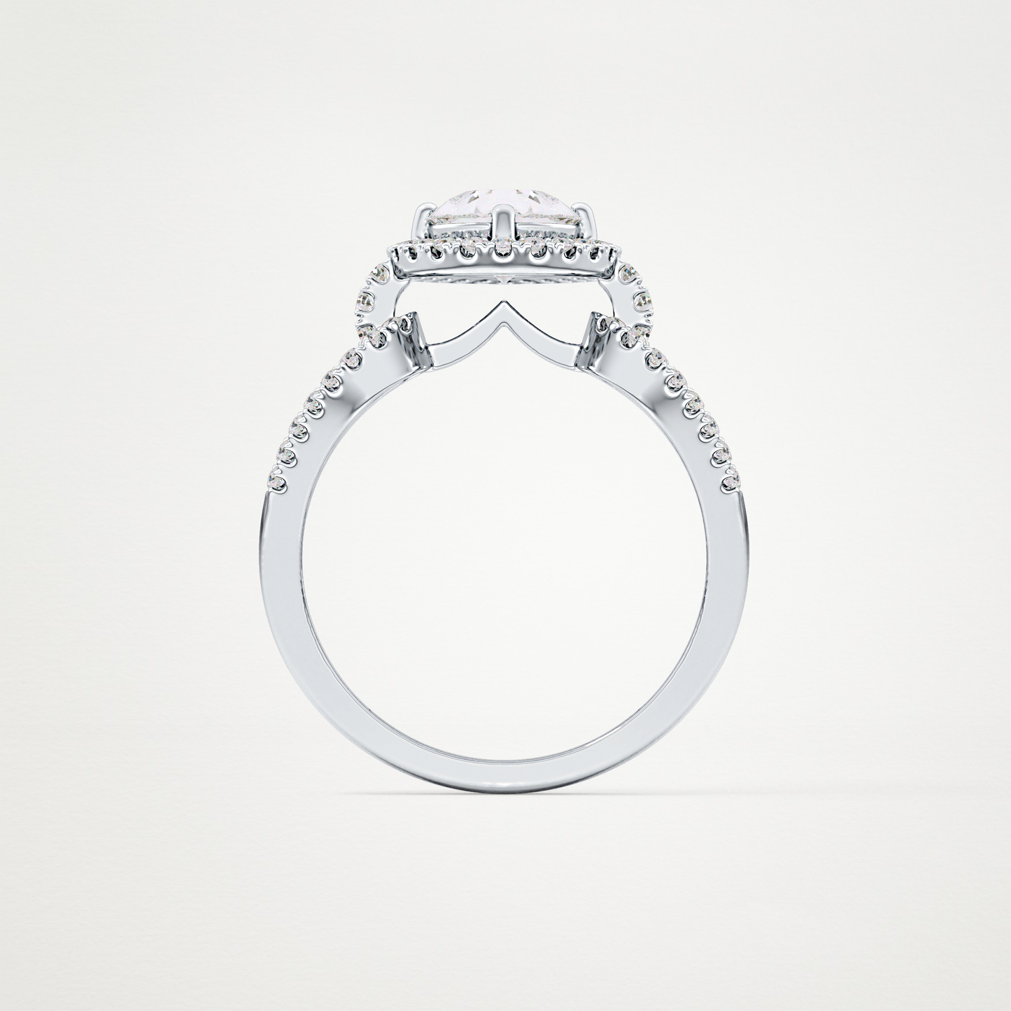 Pear Halo & Split Shank Pave Lab Grown Diamond Engagement Ring