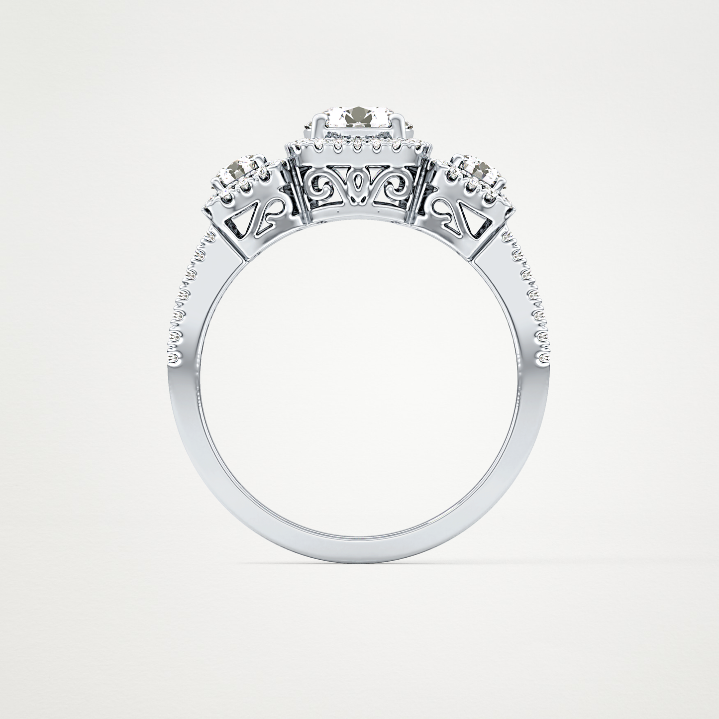 Round Cluster Lab Grown Diamond Engagement Ring