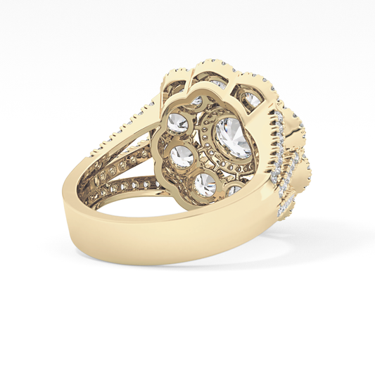 Round Halo & Split Shank Pave Lab Grown Diamond Engagement Ring