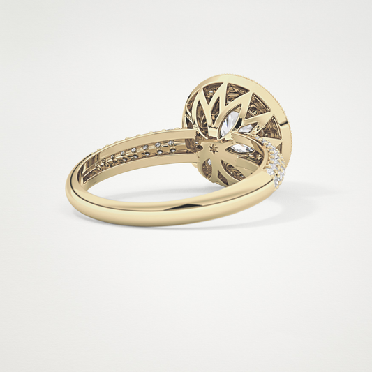 Round Halo & Pave Lab Grown Diamond Engagement Ring