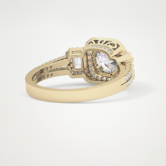 Round Cluster Lab Grown Diamond Engagement Ring