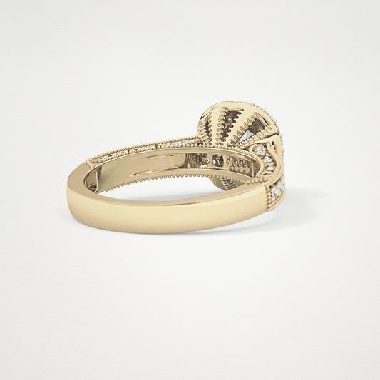Round Halo & Pave Lab Grown Diamond Engagement Ring