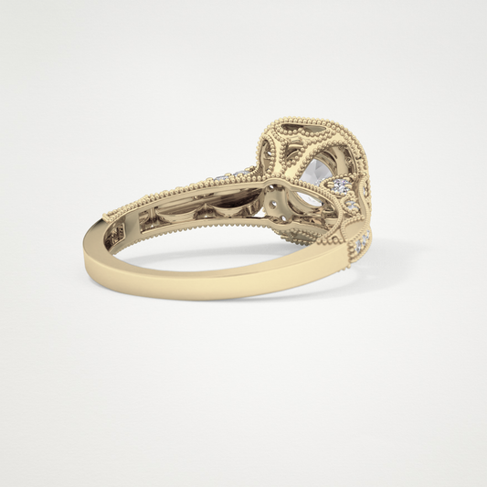 Round Halo & Pave Lab Grown Diamond Engagement Ring