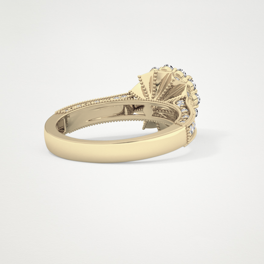 Round Halo & Pave Lab Grown Diamond Engagement Ring