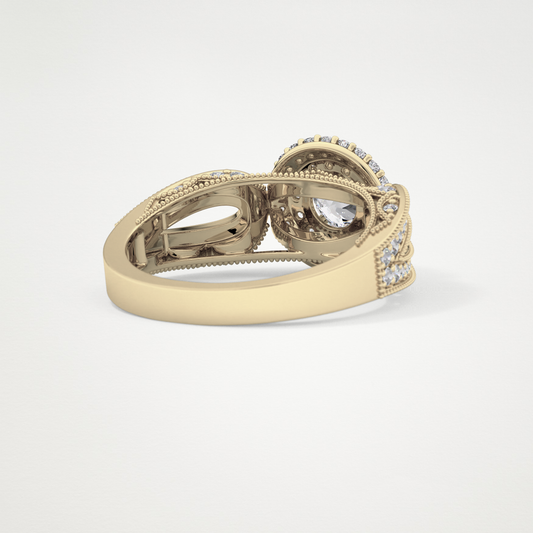 Round Halo & Pave Lab Grown Diamond Engagement Ring