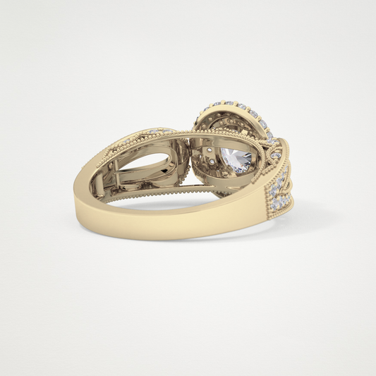 Oval Double Halo & Pave Lab Grown Diamond Engagement Ring