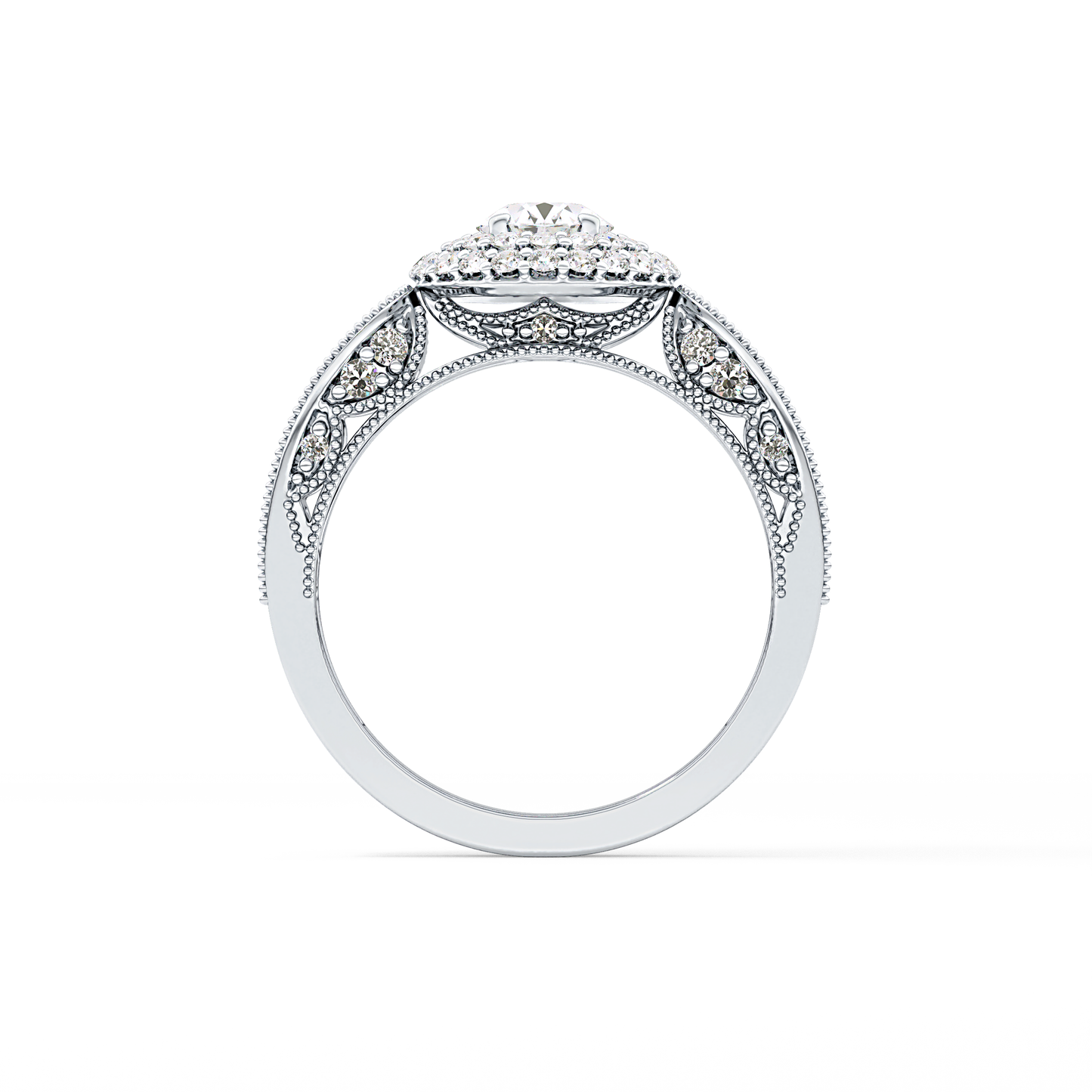 Emerald Solitaire Lab Grown Diamond Engagement Ring