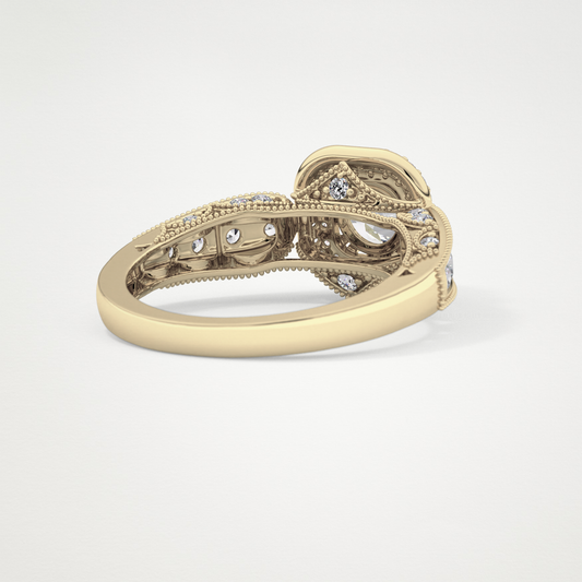 Round Halo & Pave Lab Grown Diamond Engagement Ring