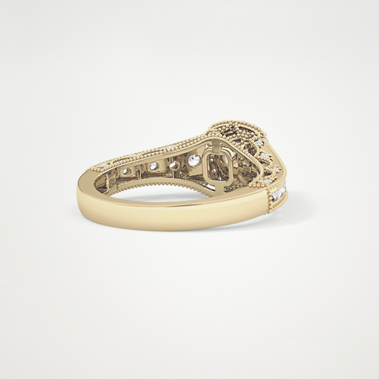 Round Cluster Lab Grown Diamond Engagement Ring
