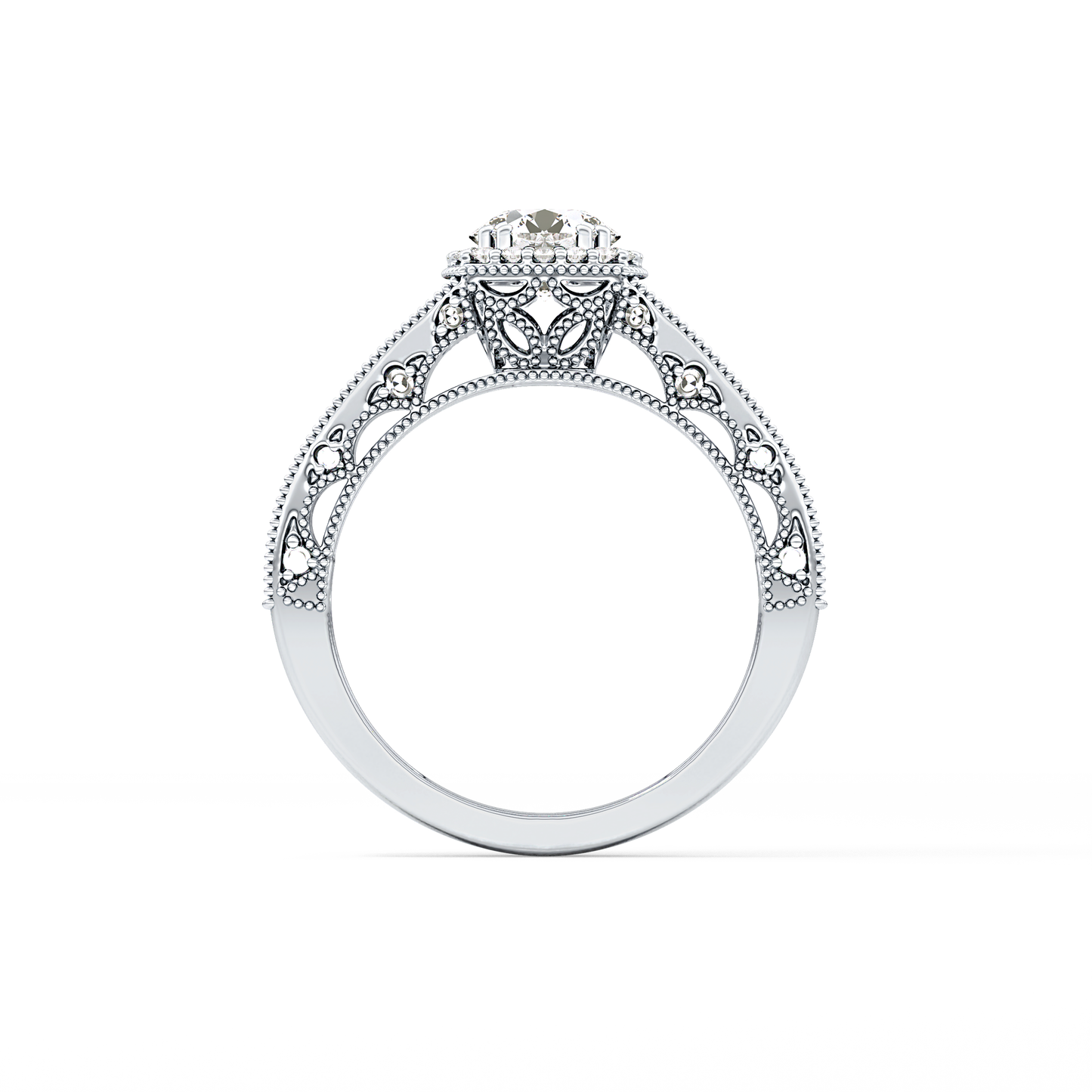 Emerald Solitaire Lab Grown Diamond Engagement Ring