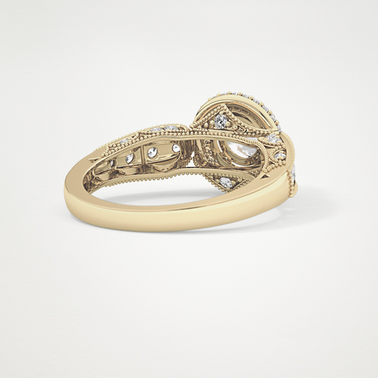 Round Halo & Pave Lab Grown Diamond Engagement Ring