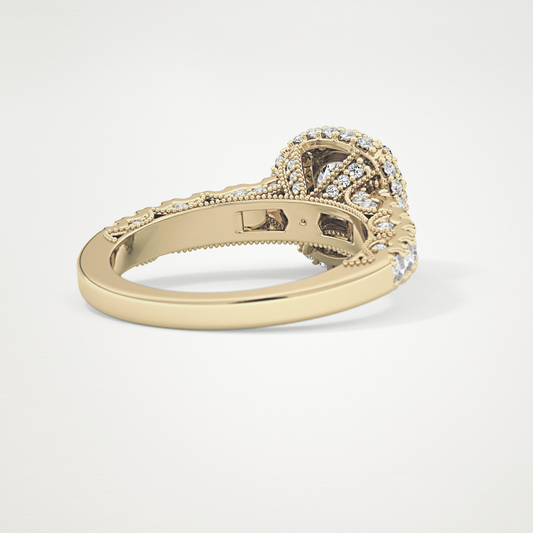 Round Halo & Pave Lab Grown Diamond Engagement Ring