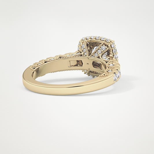 Round Halo & Pave Lab Grown Diamond Engagement Ring