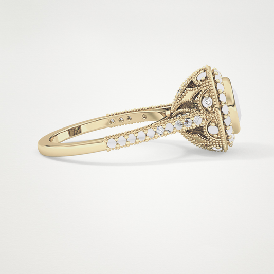 Round Halo & Pave Lab Grown Diamond Engagement Ring