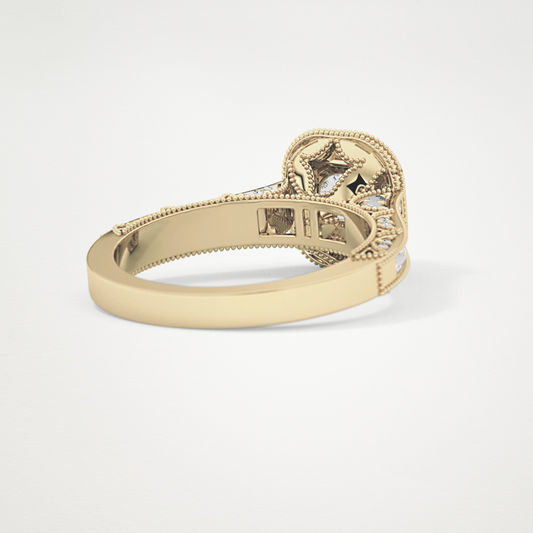 Round Halo & Pave Lab Grown Diamond Engagement Ring