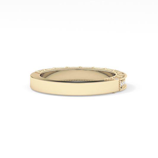 Half Eternity Wedding Band with 0.27 TCW Round Cut Moissanite – Yellow, White, or Rose Gold