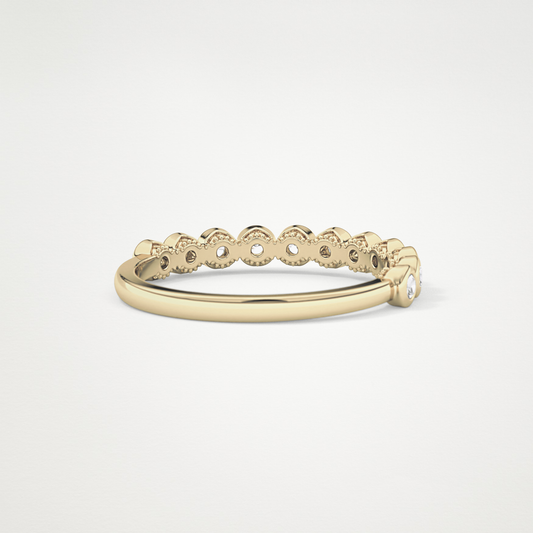 0.42 TCW Round Bezel Lab Grown Diamond Wedding Band