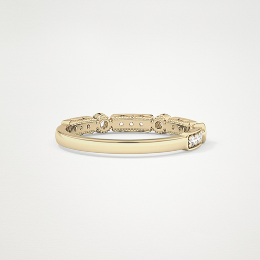 0.2 TCW Round Lab Grown Diamond Half Eternity Wedding Band