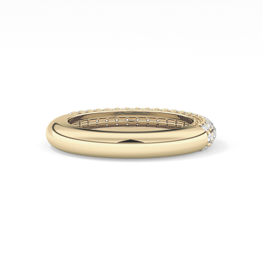 Half Eternity Wedding Band with 0.68 TCW Round Cut Moissanite – Yellow, White, or Rose Gold