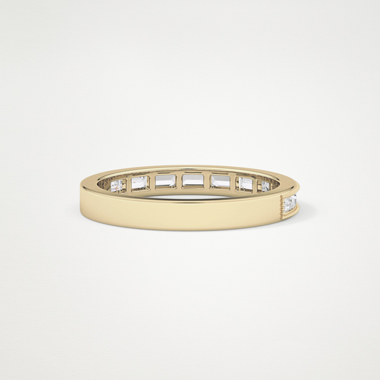 0.5 TCW Baguette Half Eternity Lab Grown Diamond Wedding Band