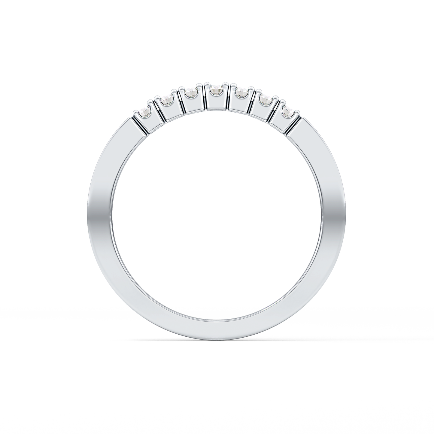 Multi Stones Wedding Band with 0.24 TCW Round Cut Moissanite – Yellow, White, or Rose Gold