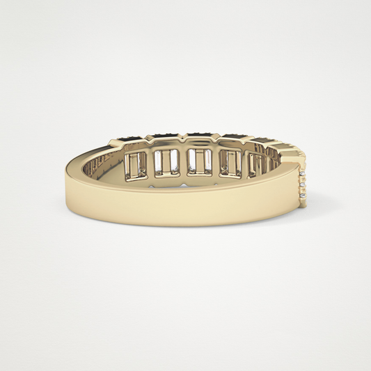 0.71 TCW Round & Baguette Lab Grown Diamond Half Eternity Wedding Band