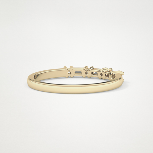 0.22 TCW Round & Baguette Lab Grown Diamond Half Eternity Wedding Band