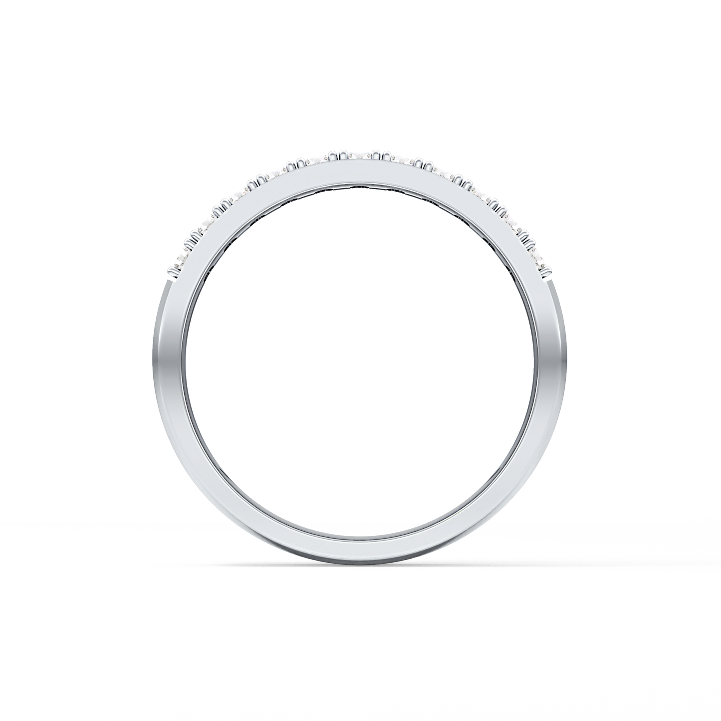 Half Eternity Wedding Band with 0.77 TCW Round Cut Moissanite – Yellow, White, or Rose Gold