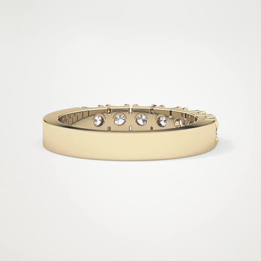 1.03 TCW Round Lab Grown Diamond Half Eternity Wedding Band