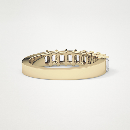 1.42 TCW Emerald Lab Grown Diamond Half Eternity Wedding Band