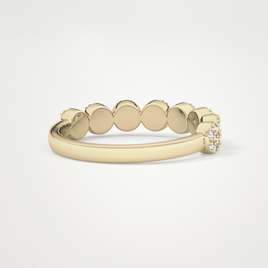 0.46 TCW Round Lab Grown Diamond Half Eternity Wedding Band
