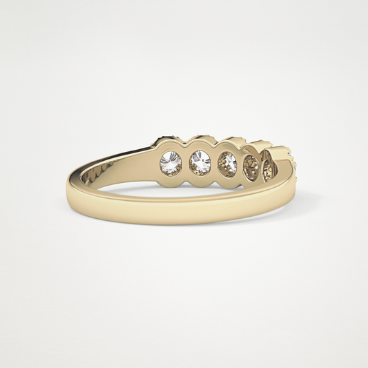 0.53 TCW Round Lab Grown Diamond Half Eternity Wedding Band