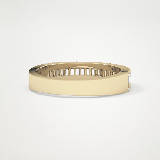0.72 TCW Round & Baguette Lab Grown Diamond Half Eternity Wedding Band