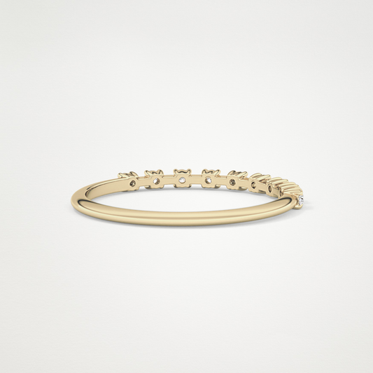 0.17 TCW Round Lab Grown Diamond Half Eternity Wedding Band