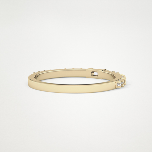 0.36 TCW Round & Baguette Lab Grown Diamond Half Eternity Wedding Band