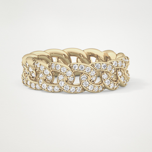 1.15 TCW Round Lab Grown Diamond Chained Wedding Band