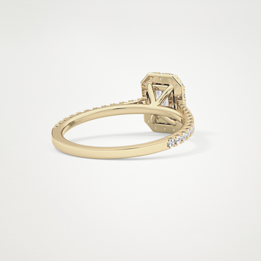 Emerald Halo & Pave Lab Grown Diamond Engagement Ring