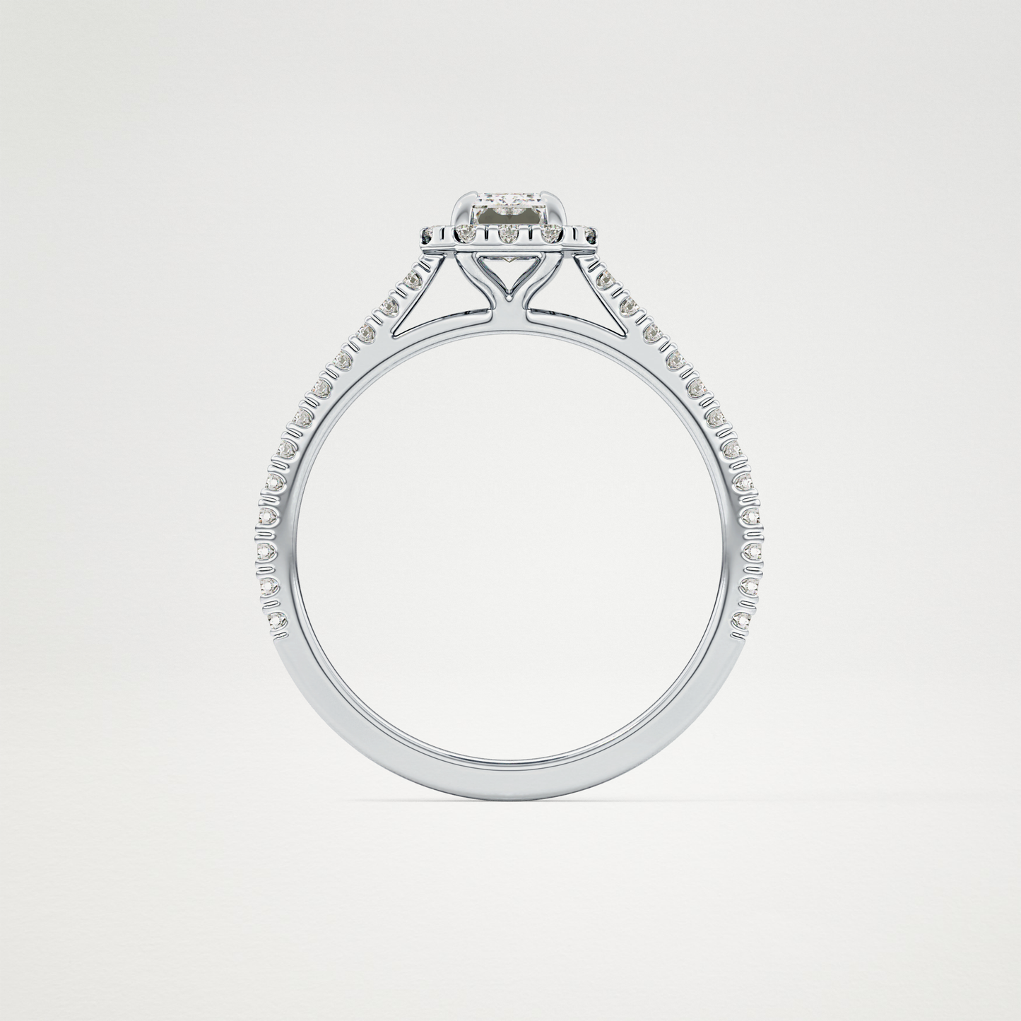 Emerald Halo & Pave Lab Grown Diamond Engagement Ring