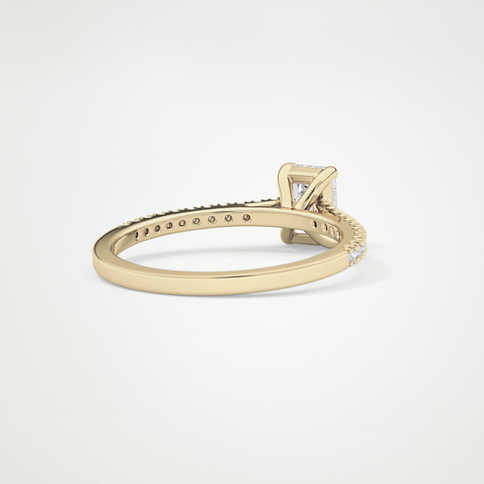 Emerald Pave Lab Grown Diamond Engagement Ring
