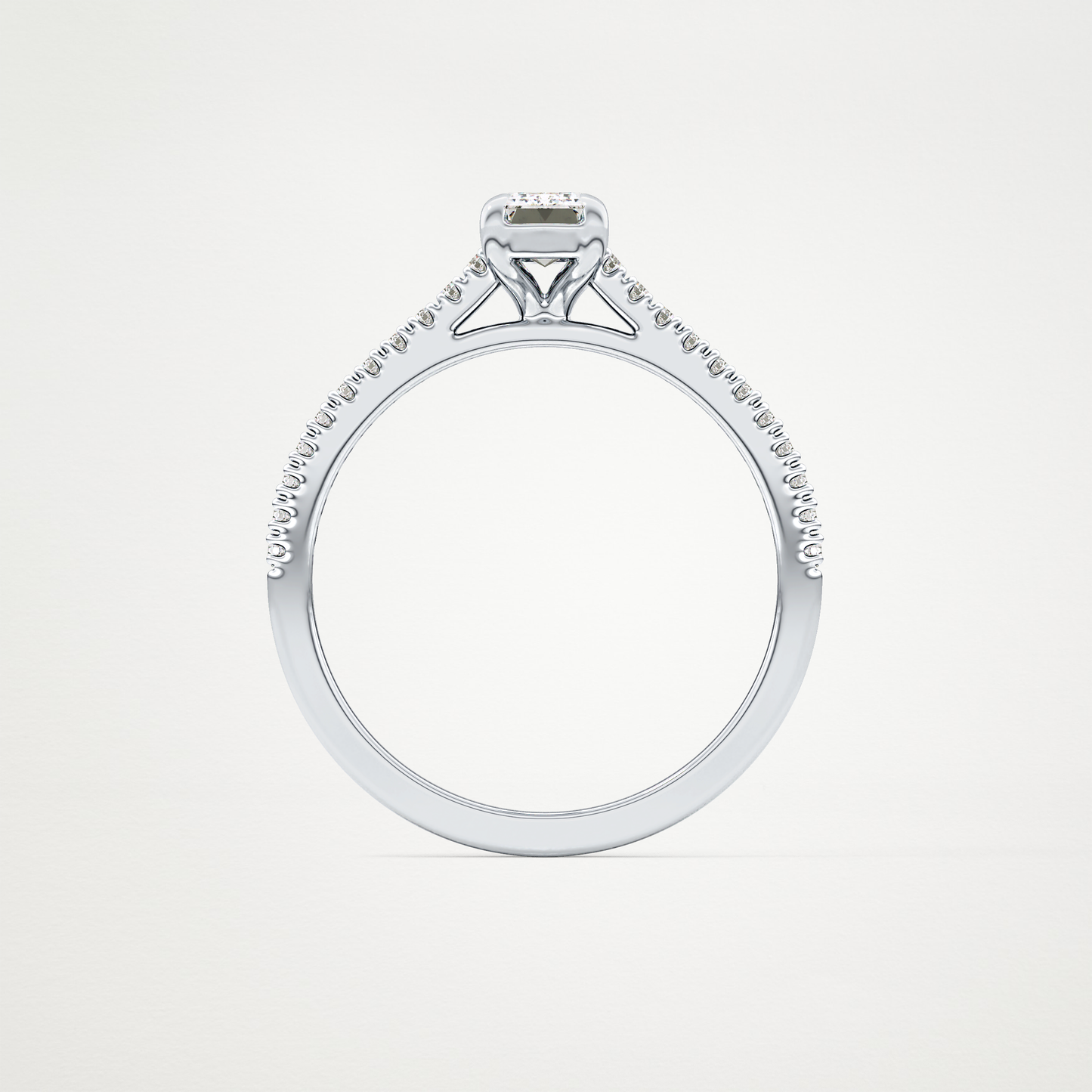 Emerald Pave Lab Grown Diamond Engagement Ring