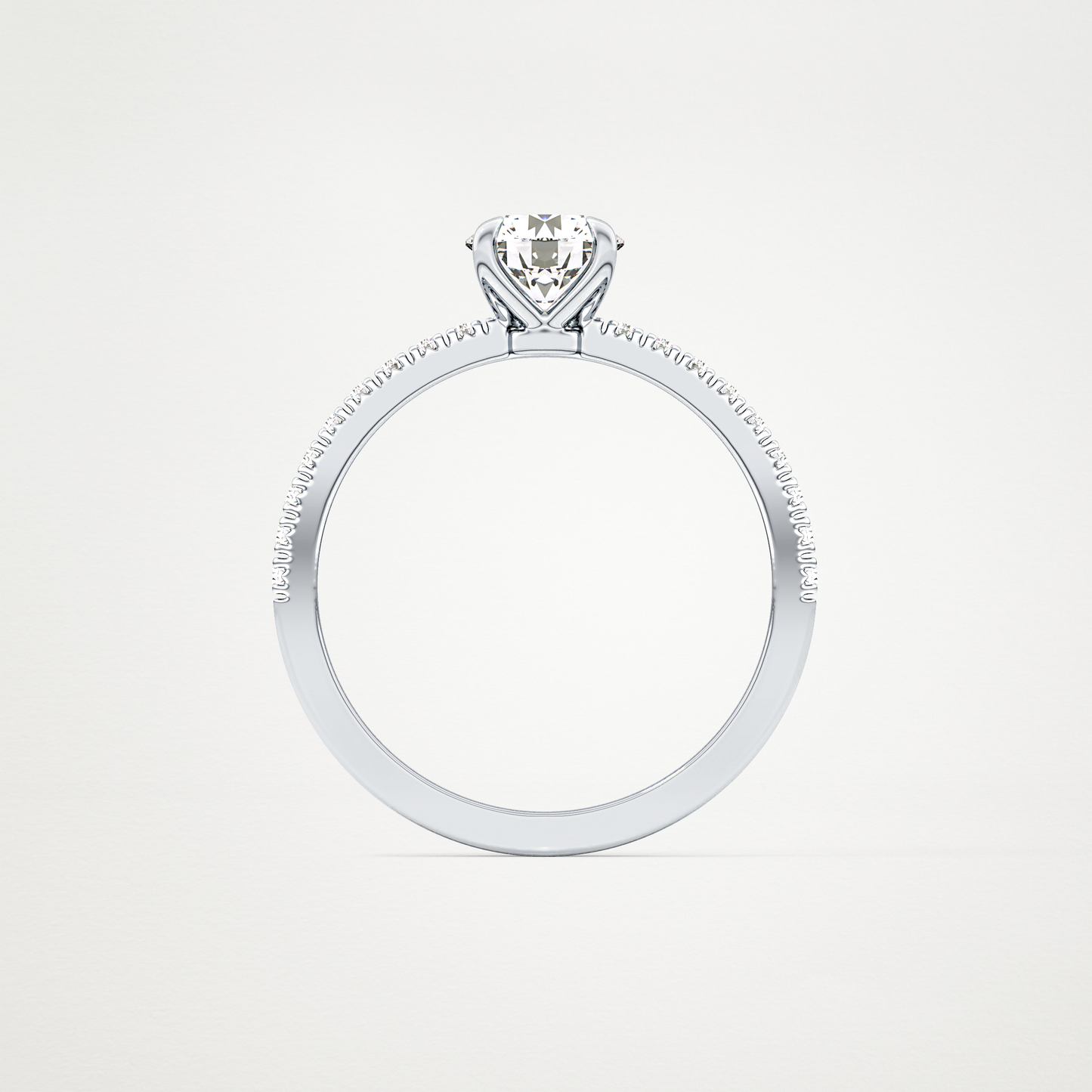 Round Pave Lab Grown Diamond Engagement Ring