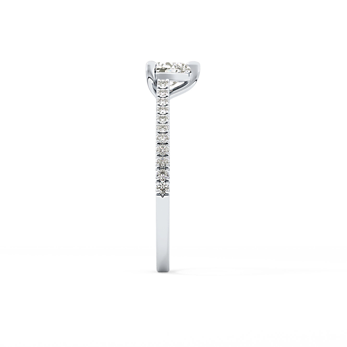Heart Pave Lab Grown Diamond Engagement Ring