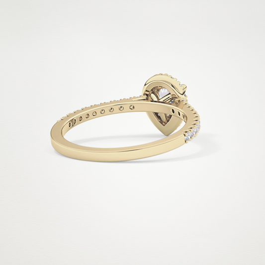 Pear Halo & Pave Lab Grown Diamond Engagement Ring