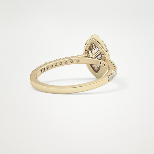 Marquise Halo & Pave Lab Grown Diamond Engagement Ring