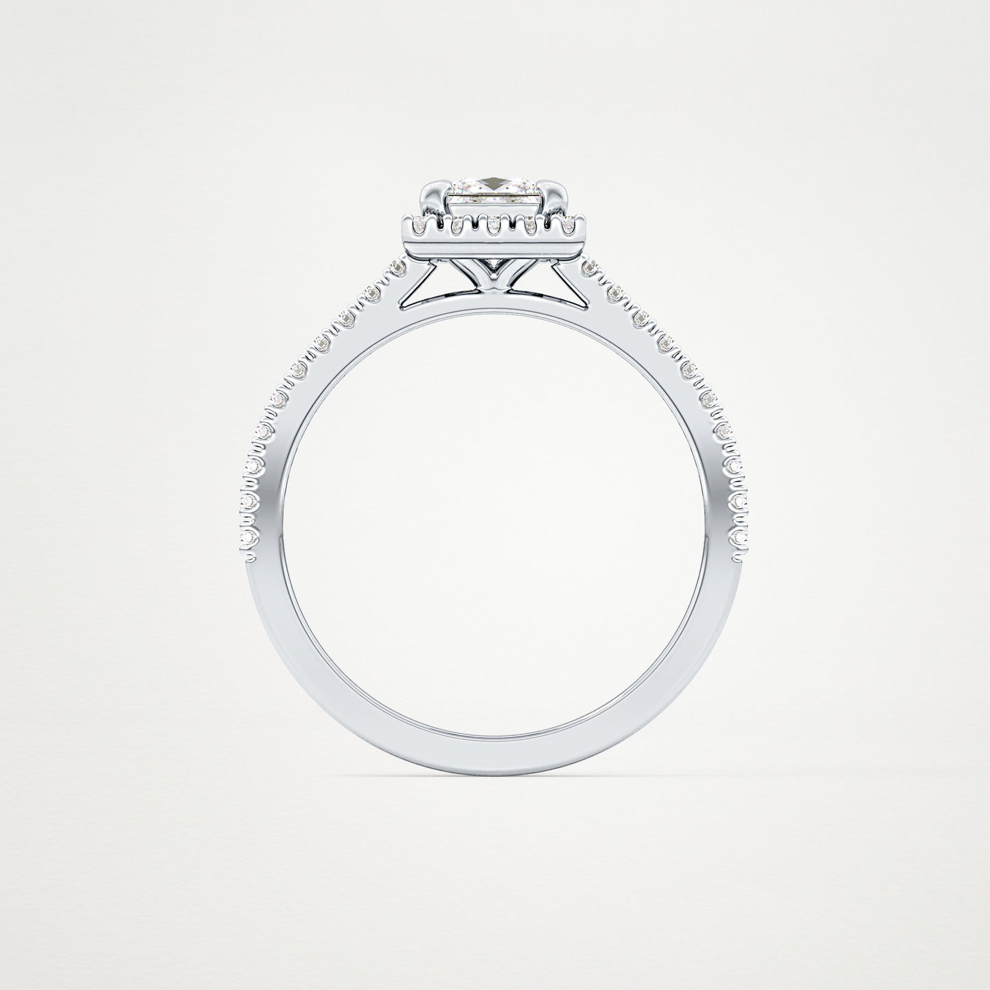 Princess Halo & Pave Lab Grown Diamond Engagement Ring
