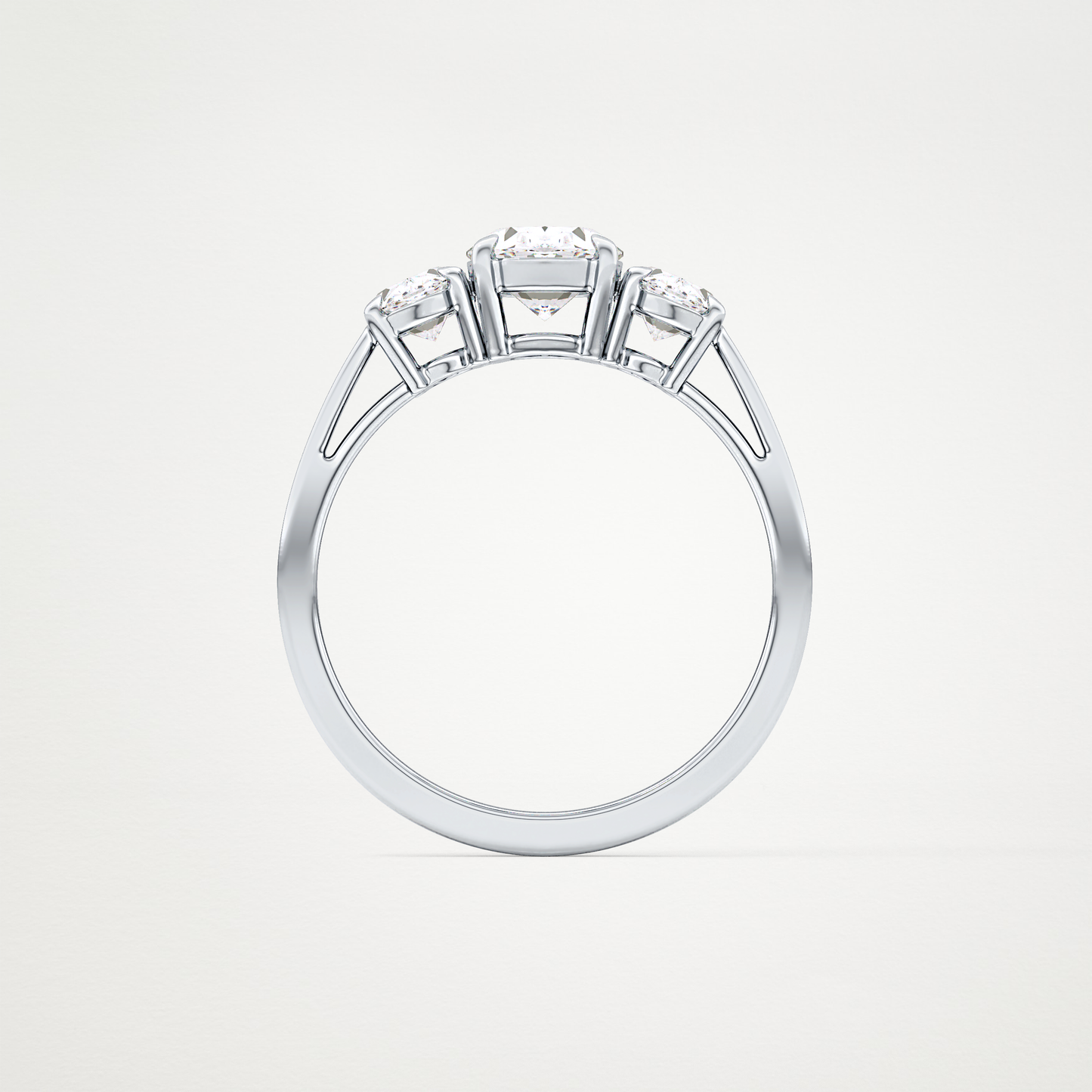 Oval Three Stone Lab Grown Diamond Engagement Ring