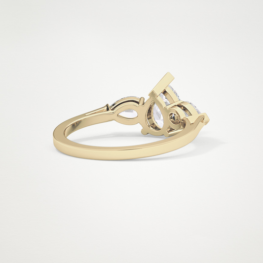 Pear Three Stone Lab Grown Diamond Engagement Ring